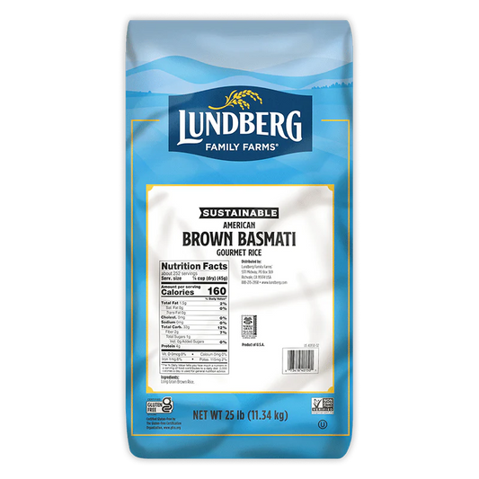 Eco-Farmed Brown Basmati Rice, 25 lb