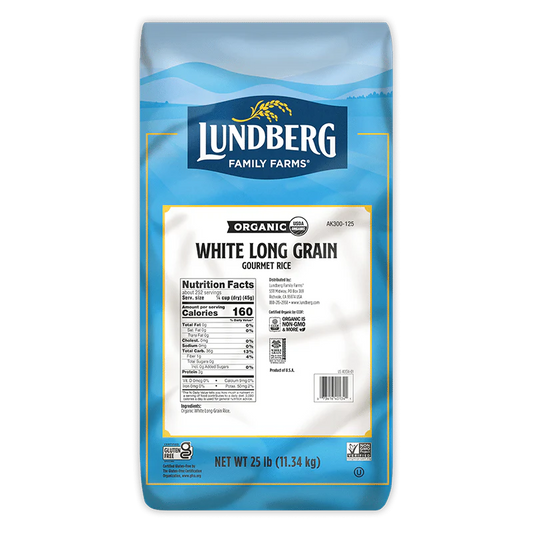 Organic California White Long Grain Rice, 25 lb