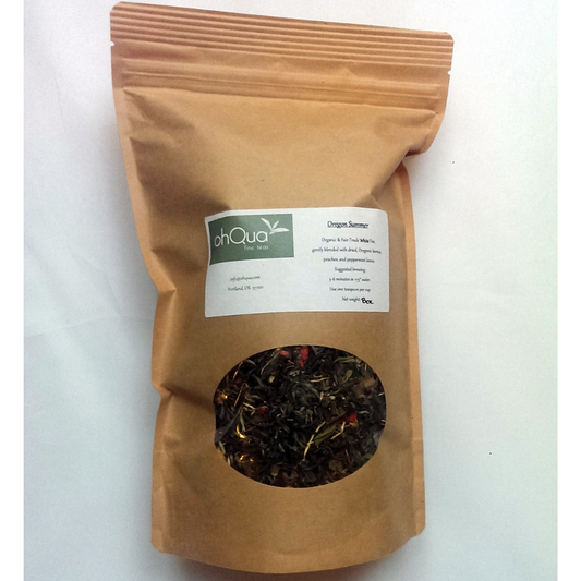 Oregon Summer (White Tea with Peaches, Blueberries, Mint) Tea, Organic & Fair-Trade