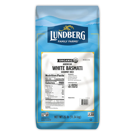 Eco-Farmed White Basmati Rice, 25 lb