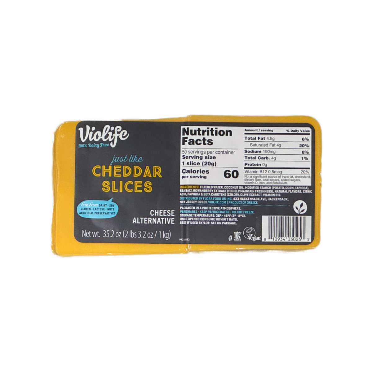 Violife Cheddar Slices - 50 Count