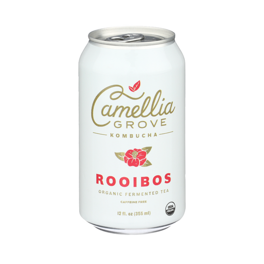 12 oz can of Camellia Grove Rooibos Kombucha