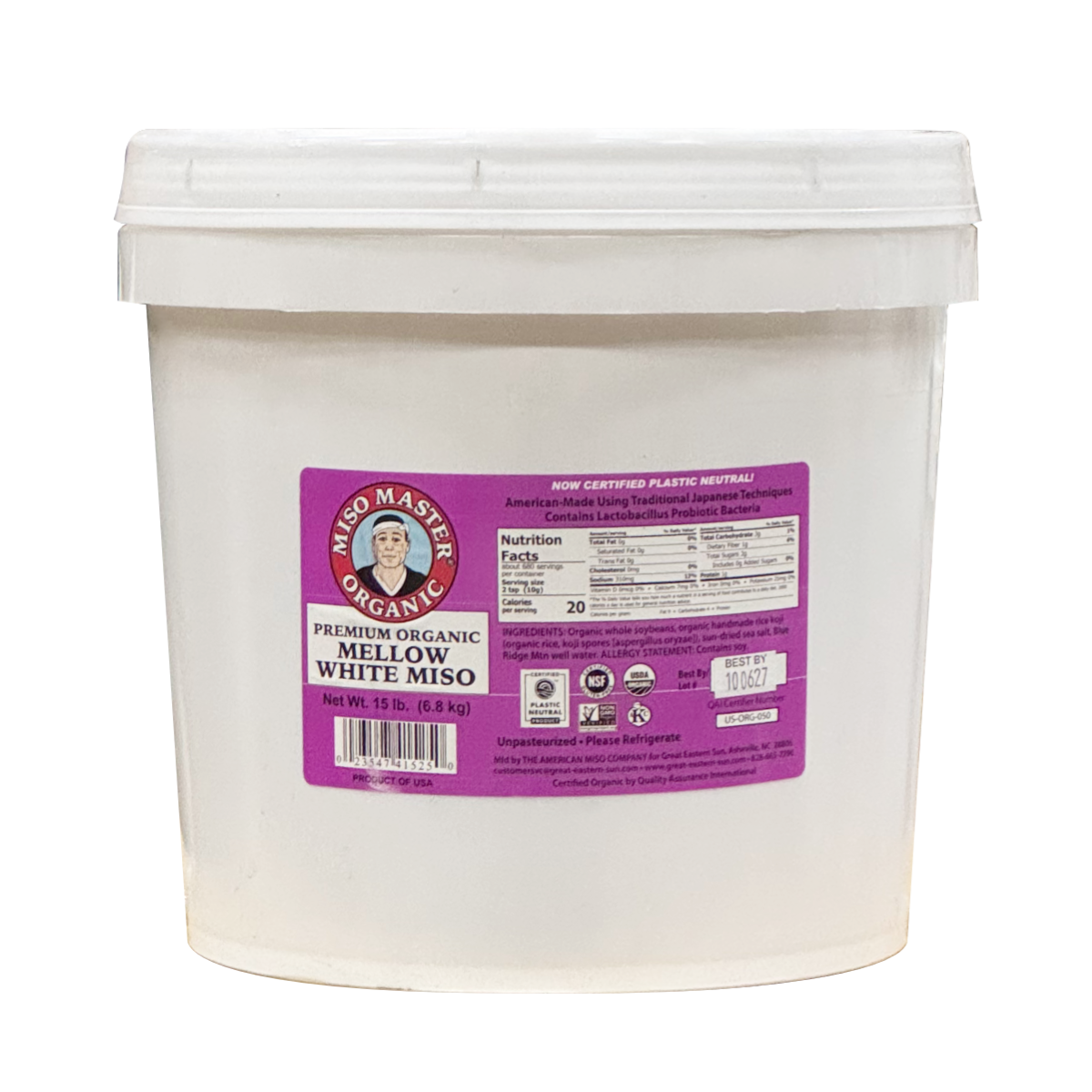 Miso Master Organic Miso - Mellow White, 15 Lb