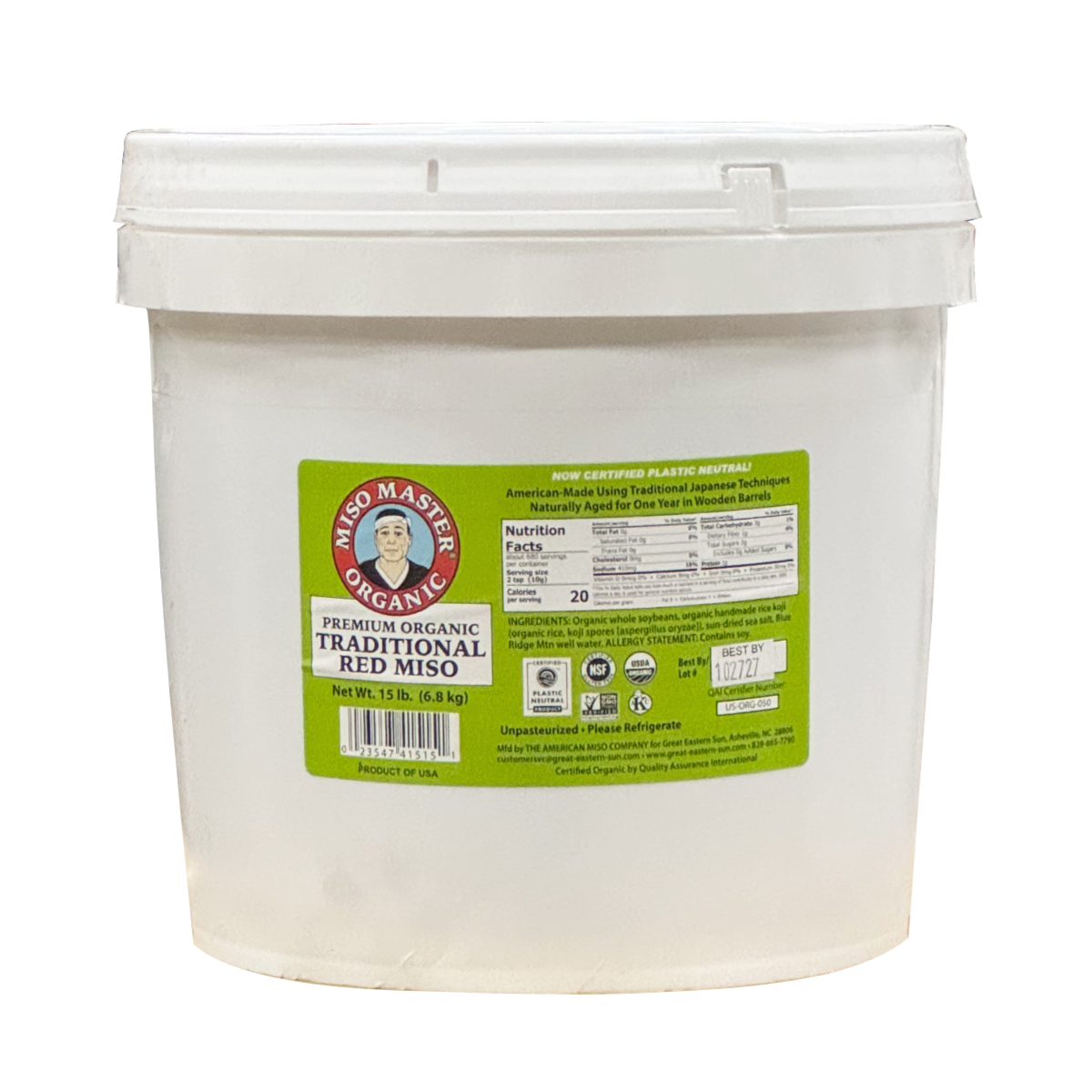Miso Master Organic Miso - Traditional Red, 15 Lb