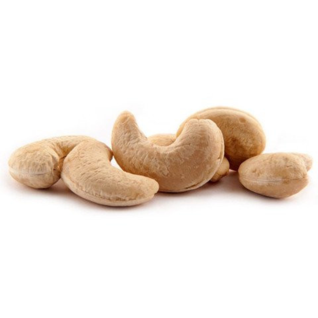 A small pile of raw cashew nuts