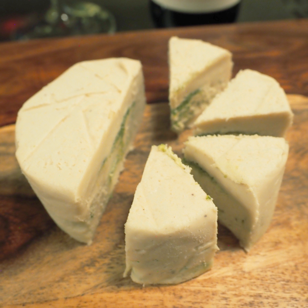 Rose City Creamery - Pesto Chevre - Plant Based Artisan Cheese